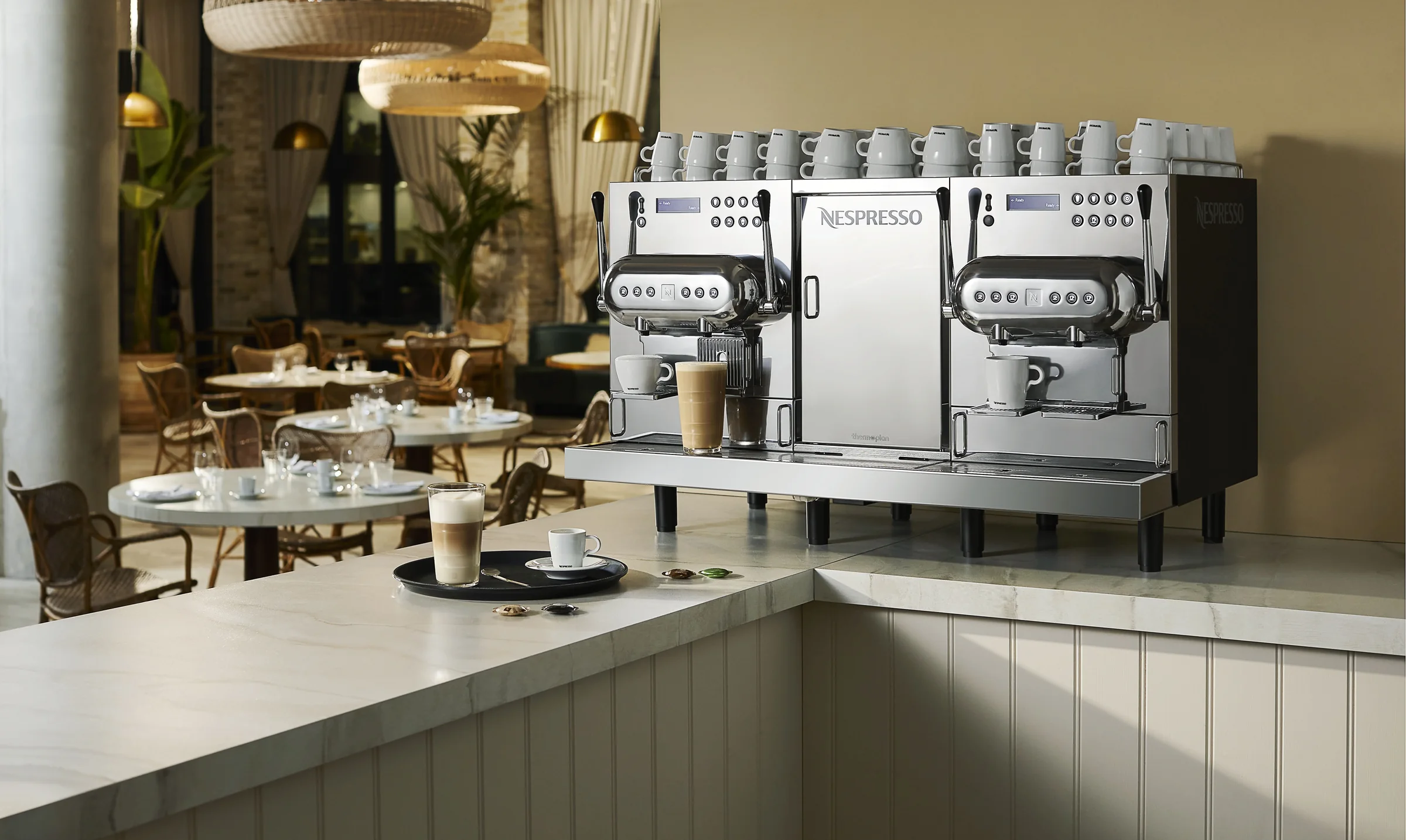 Aguila 440 in a restaurant coffee station